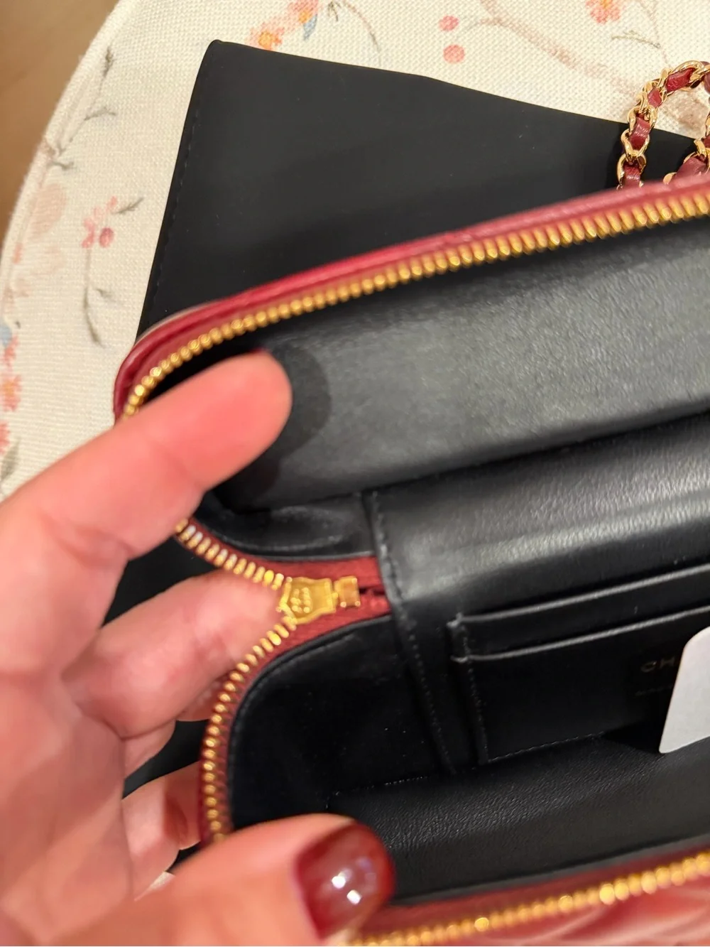 Brand new Chanel Quilted Vanity Top-Handle Bag in burgundy Gold Hardware 26X